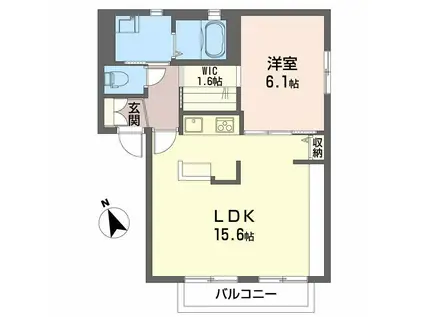 櫻桑ノ杜 壱番館(1LDK/1階)の間取り写真