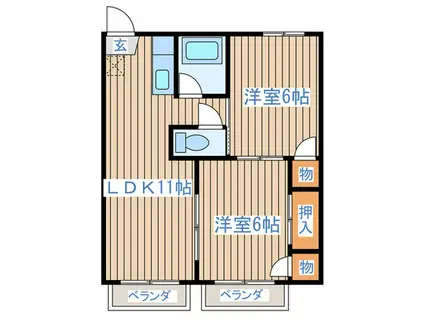 燕コーポ(2LDK/1階)の間取り写真