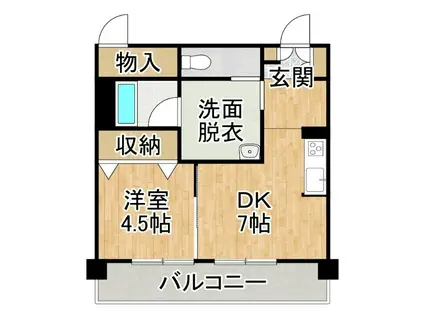 型有料老人ホームすずらん(1DK/5階)の間取り写真