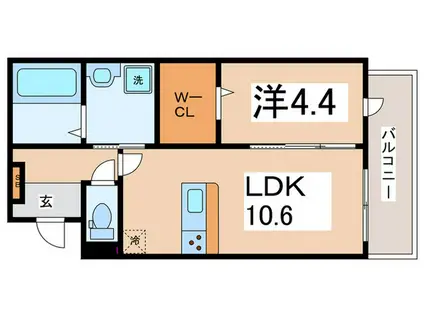 ADONIS COURT 加美NEXT(1LDK/1階)の間取り写真