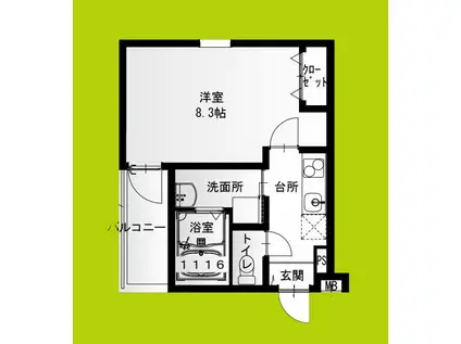 フジパレス西湊I番館(1K/1階)の間取り写真