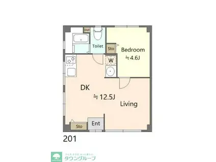 シラハニテラス(1LDK/2階)の間取り写真