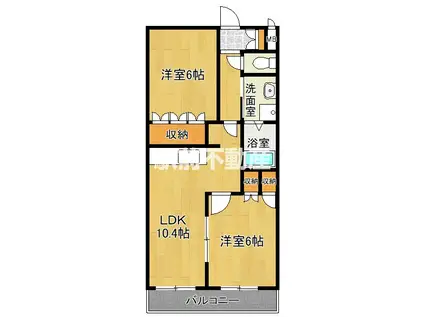 シャイン ヒルズQ(2LDK/2階)の間取り写真