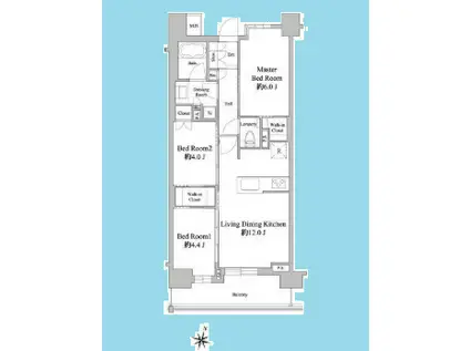 ドゥーエ西馬込(3LDK/5階)の間取り写真