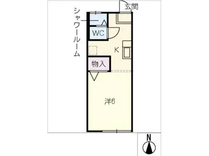 パナハイツ中央牧野(1K/1階)の間取り写真