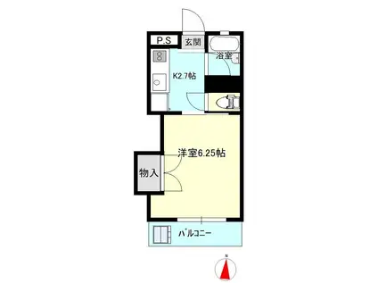 ホワイトマンション(1K/2階)の間取り写真