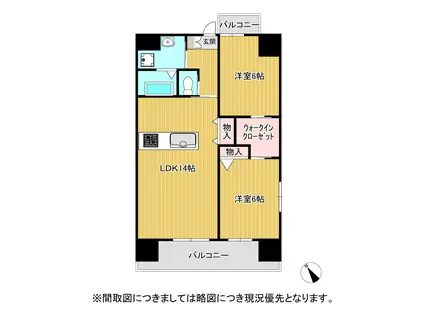 エムビレッジIII(2LDK/4階)の間取り写真