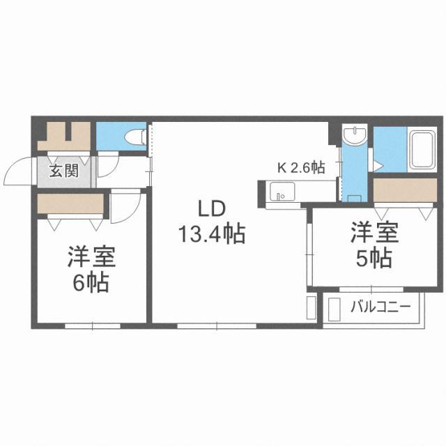 PARTIRE N28 パルティーレN28(2LDK/2階)の間取り写真