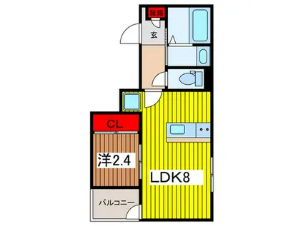 MARKDUO浦和(1LDK/3階)の間取り写真
