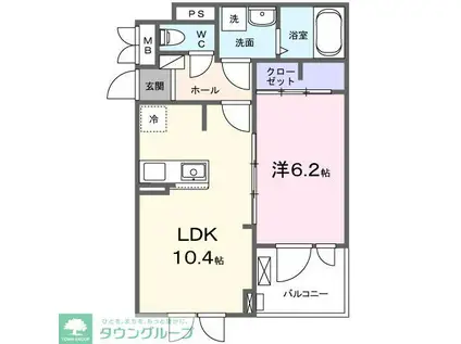 エステートピア八潮(1LDK/3階)の間取り写真