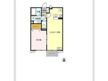 セントスクエアー B(1LDK/2階)の間取り写真