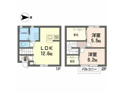 エスパルクIII(2LDK/1階)の間取り写真