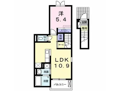フランコリーヌ(1LDK/2階)の間取り写真
