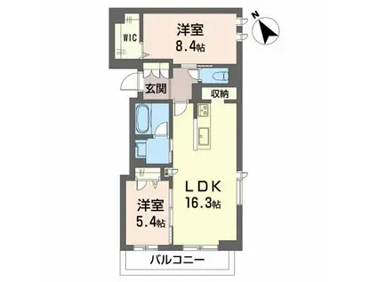 コンフォルタ(2LDK/3階)の間取り写真