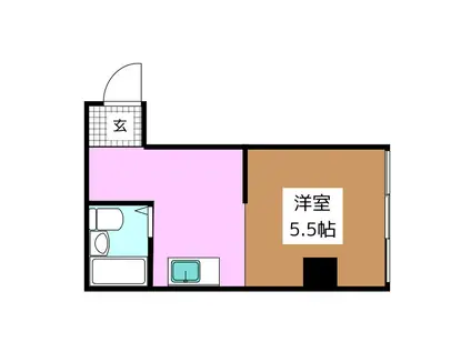 つるがハイツ(1K/2階)の間取り写真