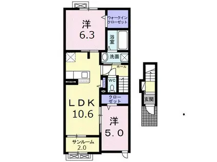 ジェイ エスI(2LDK/2階)の間取り写真