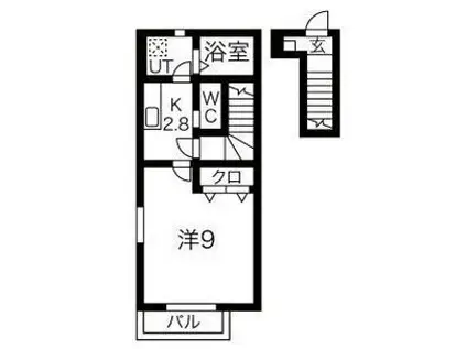 RAINIER(1K/2階)の間取り写真