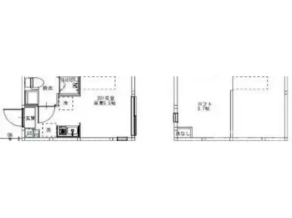 グランピエール平井(ワンルーム/2階)の間取り写真