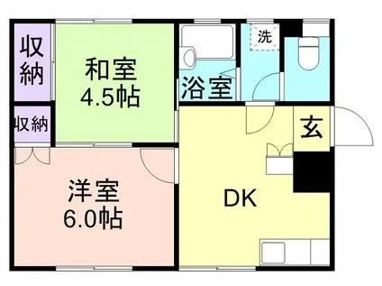 ナビオミカサ(2DK/3階)の間取り写真
