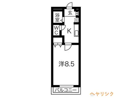 レ・ファミーユ(1K/2階)の間取り写真
