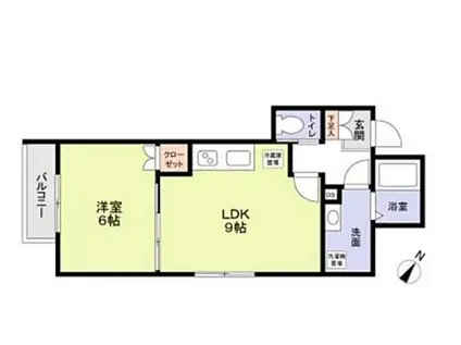 M.E MAISON(1LDK/2階)の間取り写真