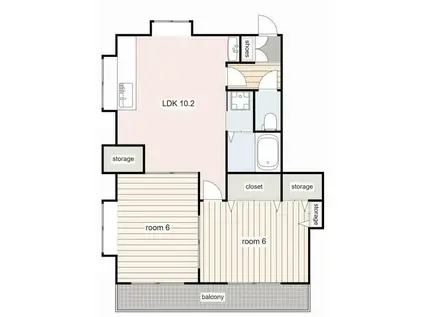 それいゆ一ツ橋一番館(2LDK/2階)の間取り写真