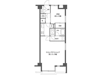 ライオンズマンション亀戸(1DK/6階)の間取り写真