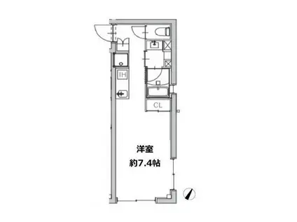 ミレドゥーエ下北沢I(ワンルーム/2階)の間取り写真