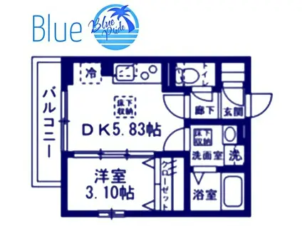ブルーム本郷台(1DK/1階)の間取り写真