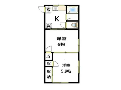 KSビル(2K/3階)の間取り写真