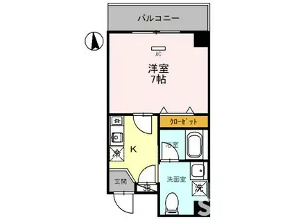 アヴェルラ都島(1K/2階)の間取り写真