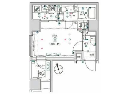 イアース亀戸(1K/6階)の間取り写真