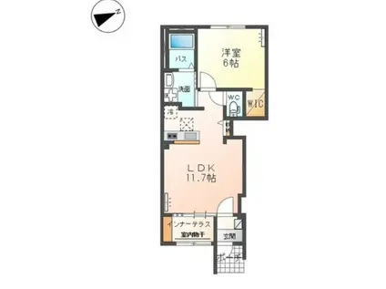 ディア・プリムローズ(1LDK/1階)の間取り写真