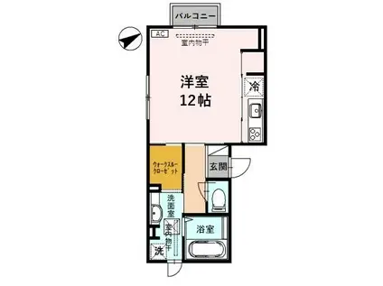 DH ヴィオラII(ワンルーム/3階)の間取り写真