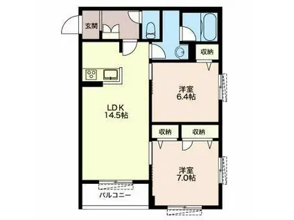 ベレオ正木(2LDK/2階)の間取り写真