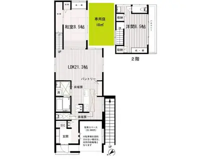 松田ハイム(2LDK/2階)の間取り写真