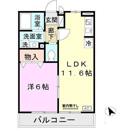 リビング1(1LDK/2階)の間取り写真