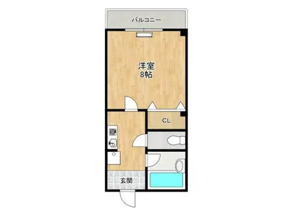 ルナコート(1K/3階)の間取り写真