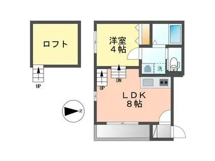 モルガン(1LDK/1階)の間取り写真