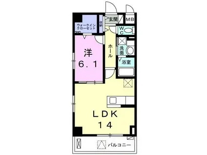 天神台ヒルズ(1LDK/3階)の間取り写真