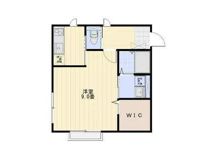 ボルスターII(1K/2階)の間取り写真