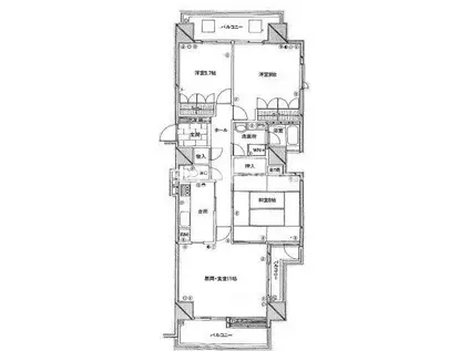 メゾン・デュ・ボンヌール里見町(3LDK/4階)の間取り写真