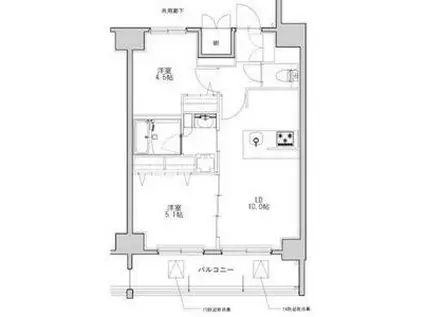S-RESIDENCE名駅北ALESIA(2LDK/14階)の間取り写真