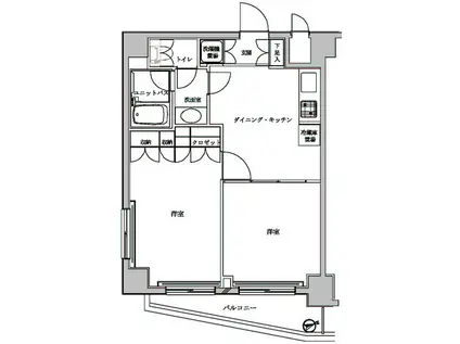 ルーブル東馬込(2DK/4階)の間取り写真