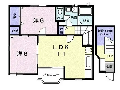 ブロードヒル(2LDK/2階)の間取り写真