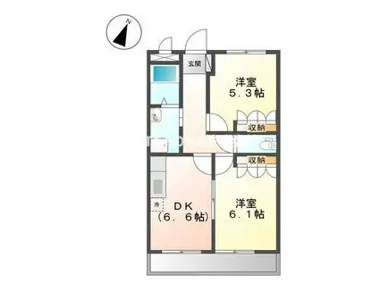 サンフラワー(2DK/2階)の間取り写真