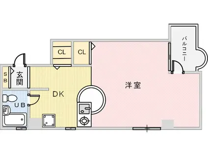 プリマベーラ神戸(ワンルーム/5階)の間取り写真