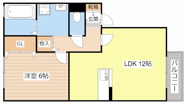セジュールグランモア(1LDK/2階)の間取り写真