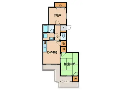 オーナーズマンション明石(1DK/4階)の間取り写真