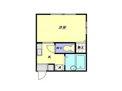 アゼリアANNEX(1K/2階)の間取り写真